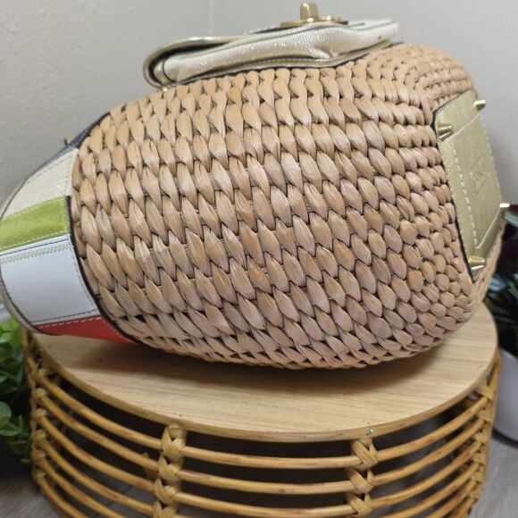 Coach Rare Vintage Legacy Lily Straw Tote - Picture 8 of 16
